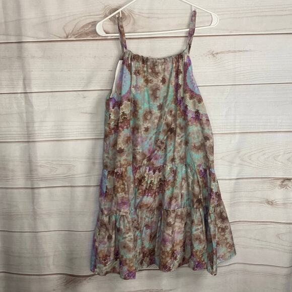 Ei8ht Dreams Tie Dye Venice Gathered Mini Dress Green Purple Size Small - Picture 1 of 6